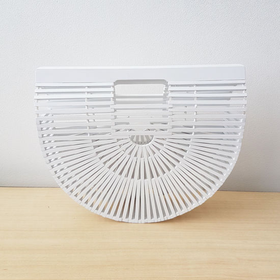 Picture of Bamboo Basket bag, white, small