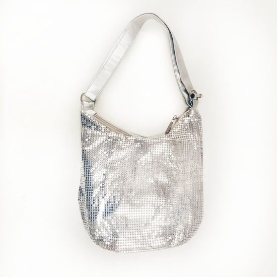 Glow mesh bag silver, small 