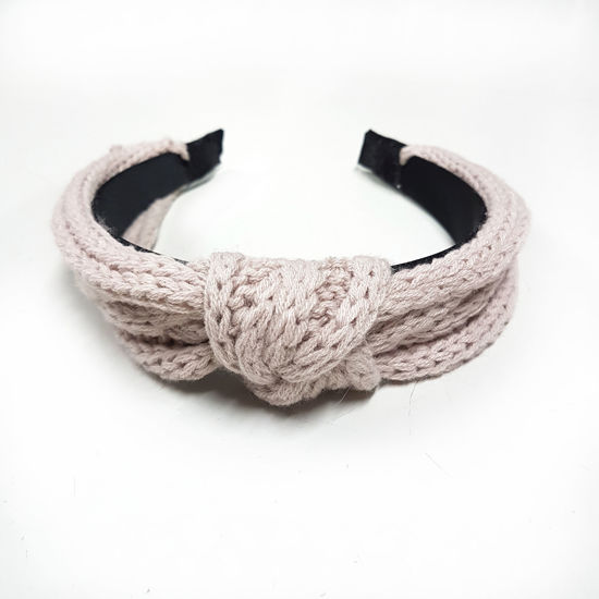 Knitted head bend, pink.