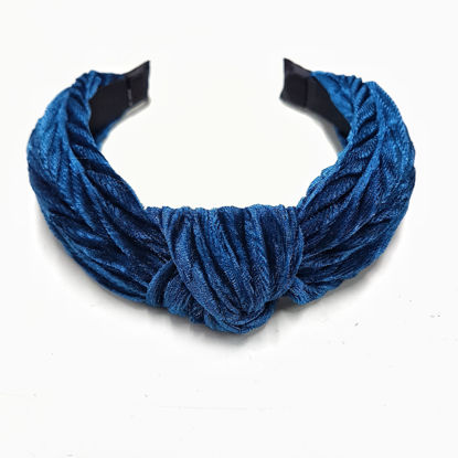 Velvet head bend, navy blue 